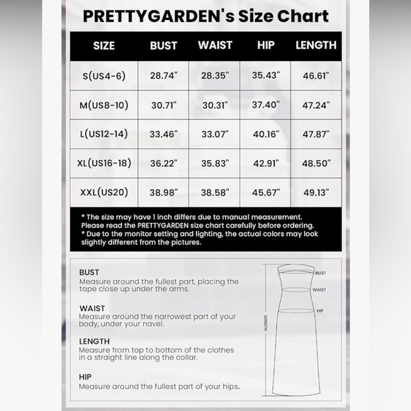 PRETTYGARDEN Women Formal Strapless Tube Asymmetrical Ruffle Maxi Bodycon Dress - Picture 5 of 5